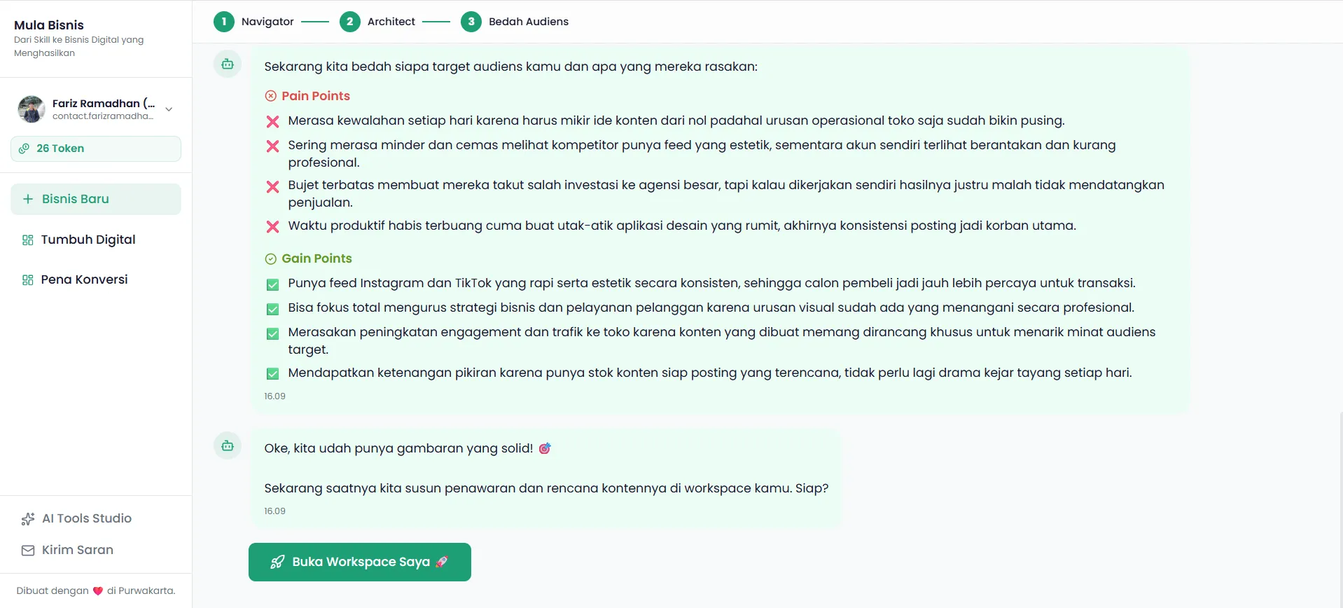 Screenshot bedah audience